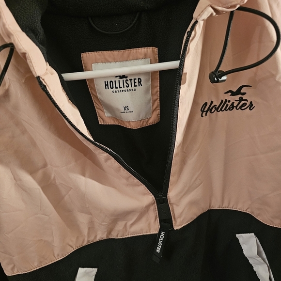 Pink and Black Windbreaker Jacket by Hollister - Picture 3 of 12